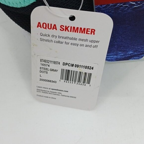 Speedo Water Shoes Gray Pink Slip On Mesh Aqua Skimmer Womens Size L 9/10 - Picture 5 of 6